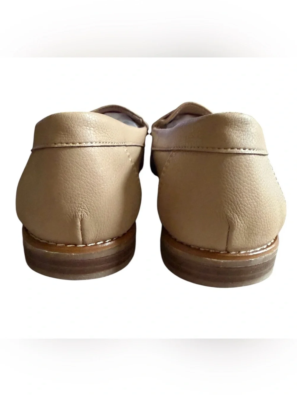 AK Anne Klein iFlex Taupe Loafers Moc Toe Logo Comfort Flats Size 8.5 Classic